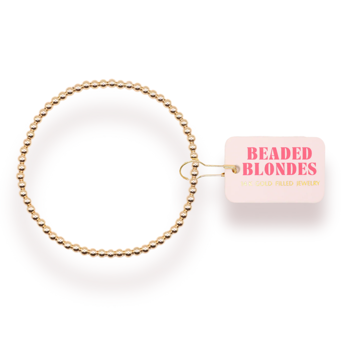 Beaded Blondes 3MM Gold Beaded Bracelet Extended