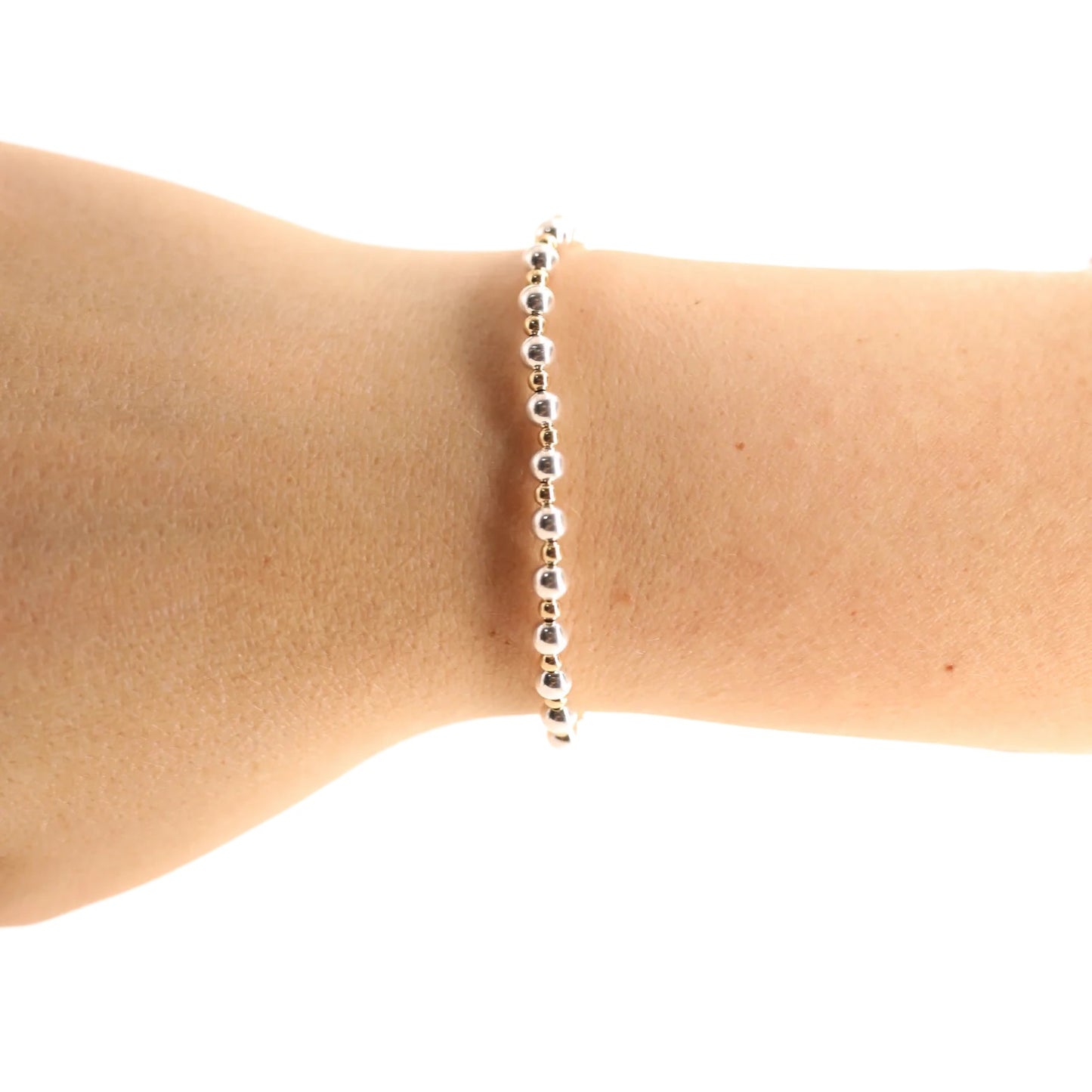 Beaded Blondes Mini Katy Bracelet in Silver With Gold