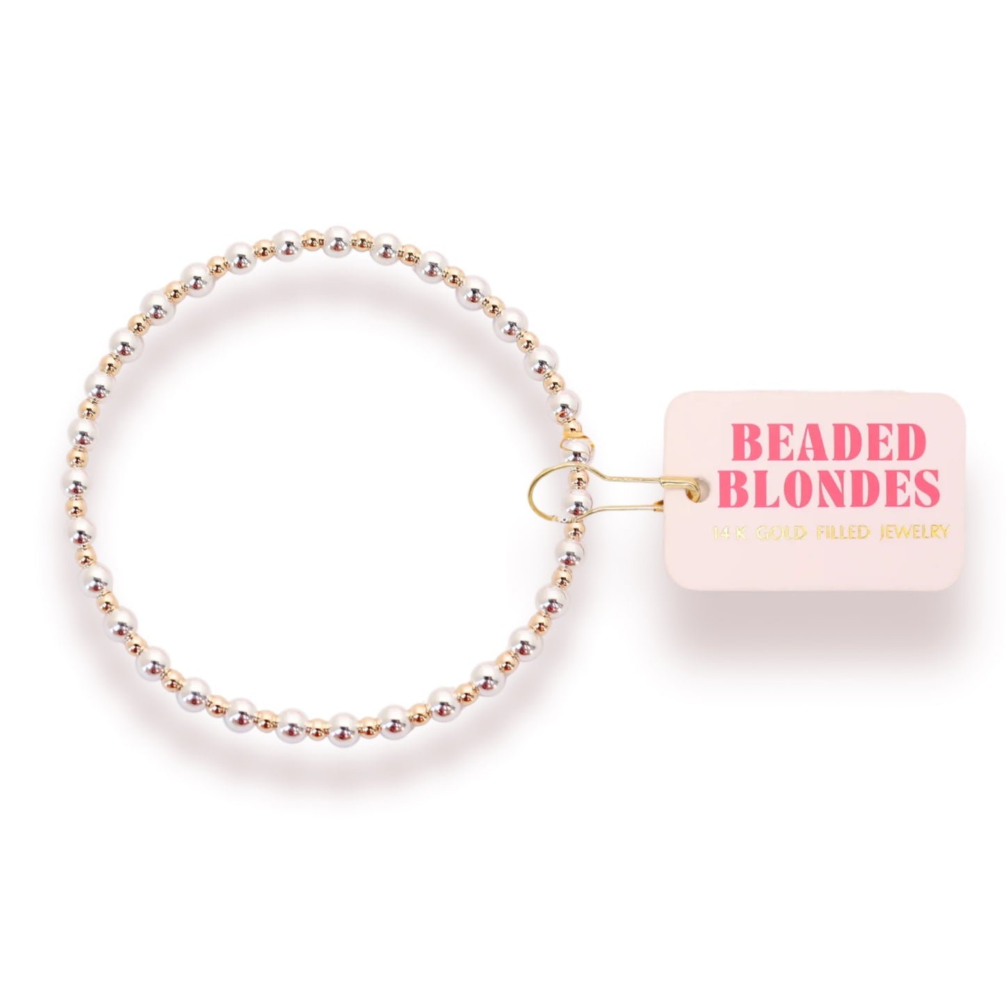 Beaded Blondes Mini Katy Bracelet in Silver With Gold