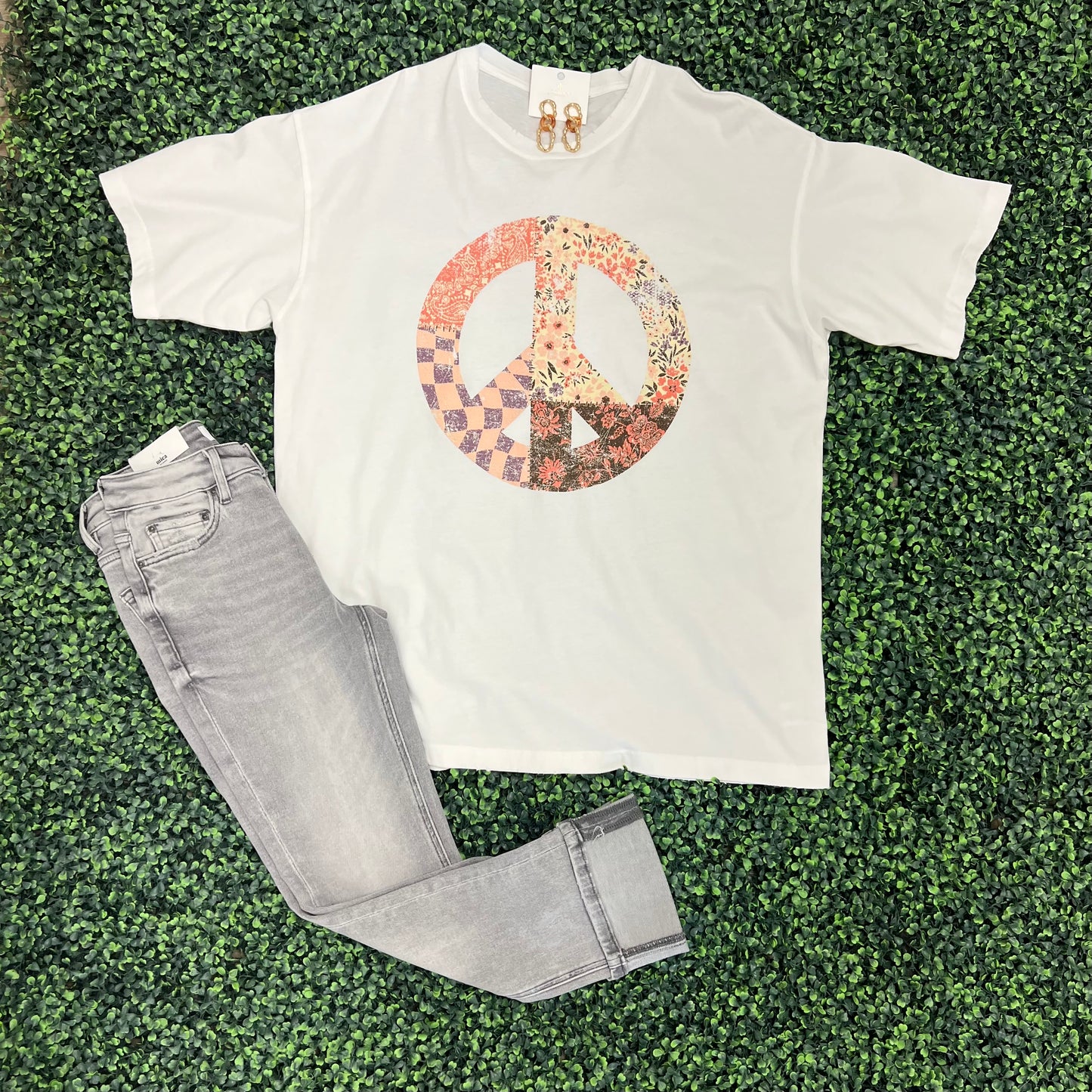 Mica Mid Rise Grey Cuffed Straight Leg