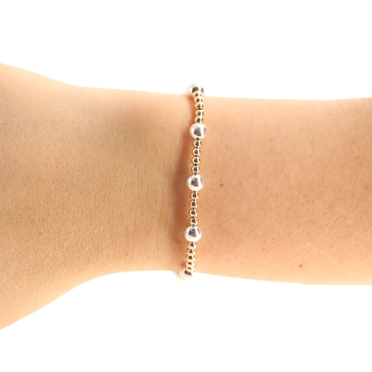 Beaded Blondes Lively Bracelet in Gold With Silver