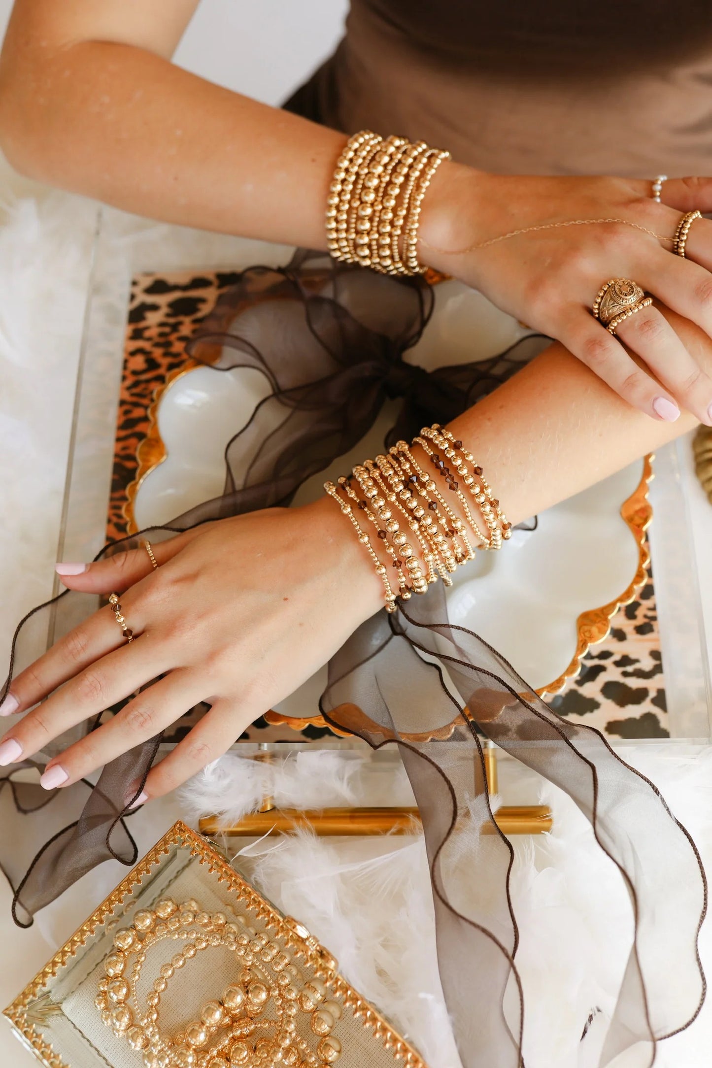 Beaded Blondes Cocoa Brown June Bracelet
