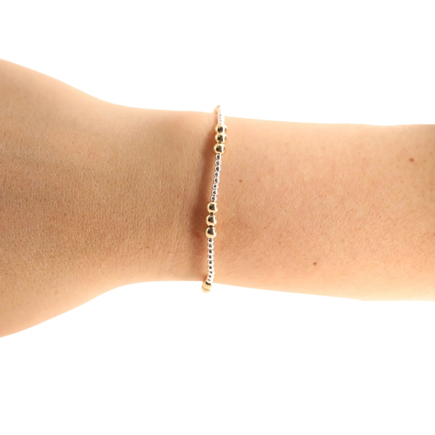 Beaded Blondes ILY Bracelet in Silver with Gold