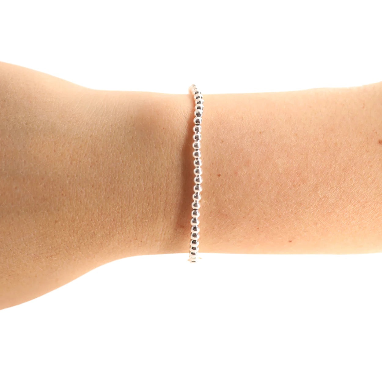 Beaded Blondes 3MM Silver Beaded Bracelet