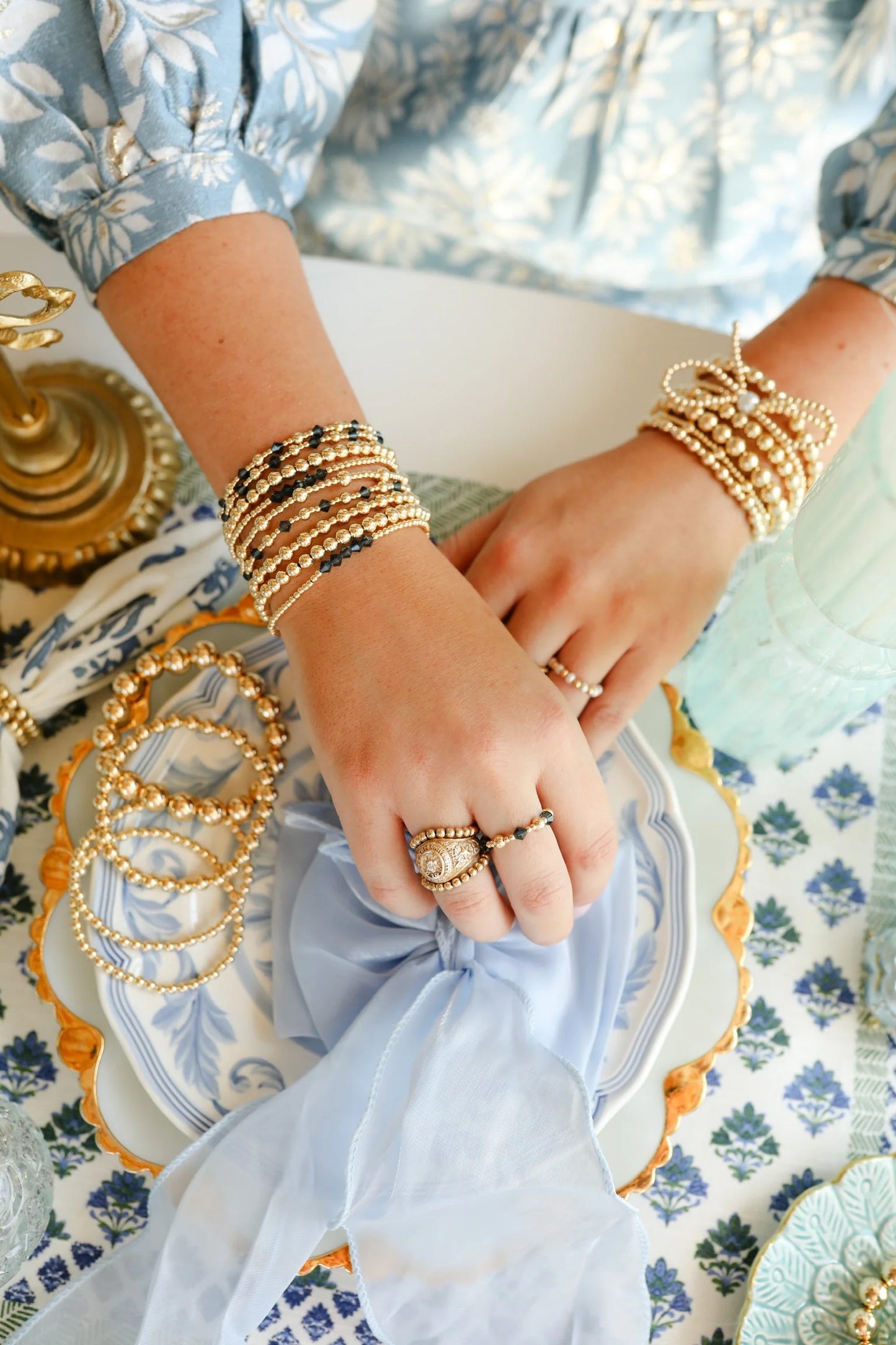 Beaded Blondes Ice Blue June Bracelet