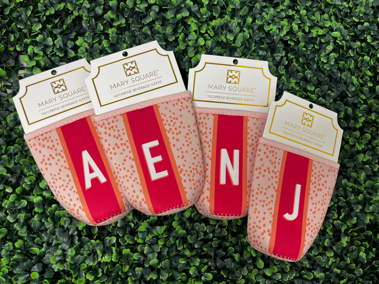 Coral Dotted To-Go Cup Sleeve