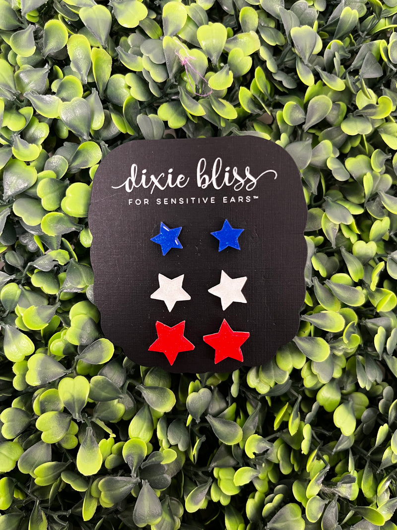 Red, White, and Blue Stud Earrings