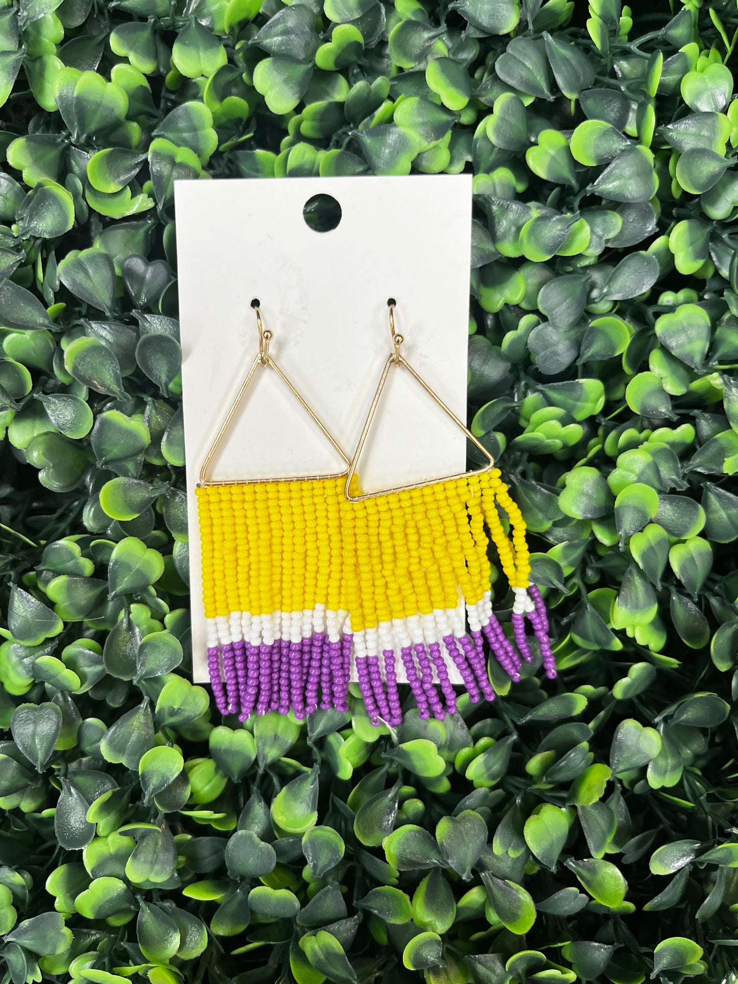 Purple and Gold Dangle Earrings