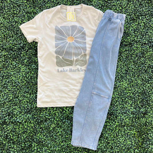 Acid Wash Denim Joggers