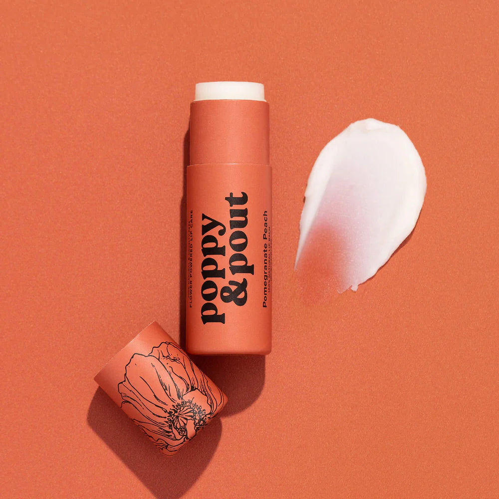 Poppy & Pout Lip Balm : Pomegranate Peach
