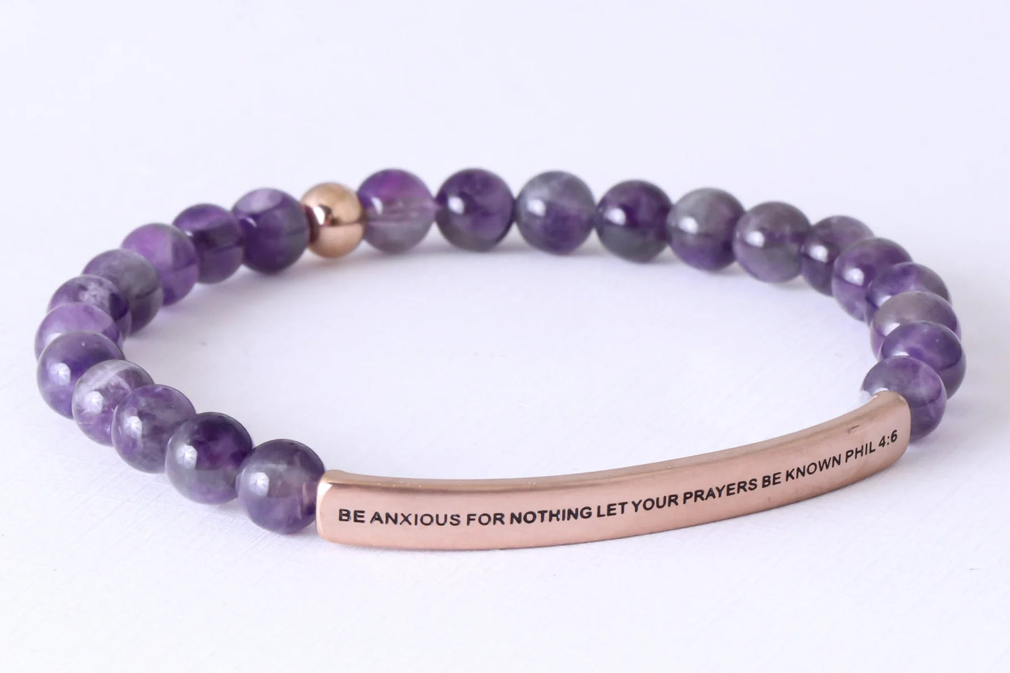 Inspiration Co Be Anxious for Nothing Bracelet - Amethyst