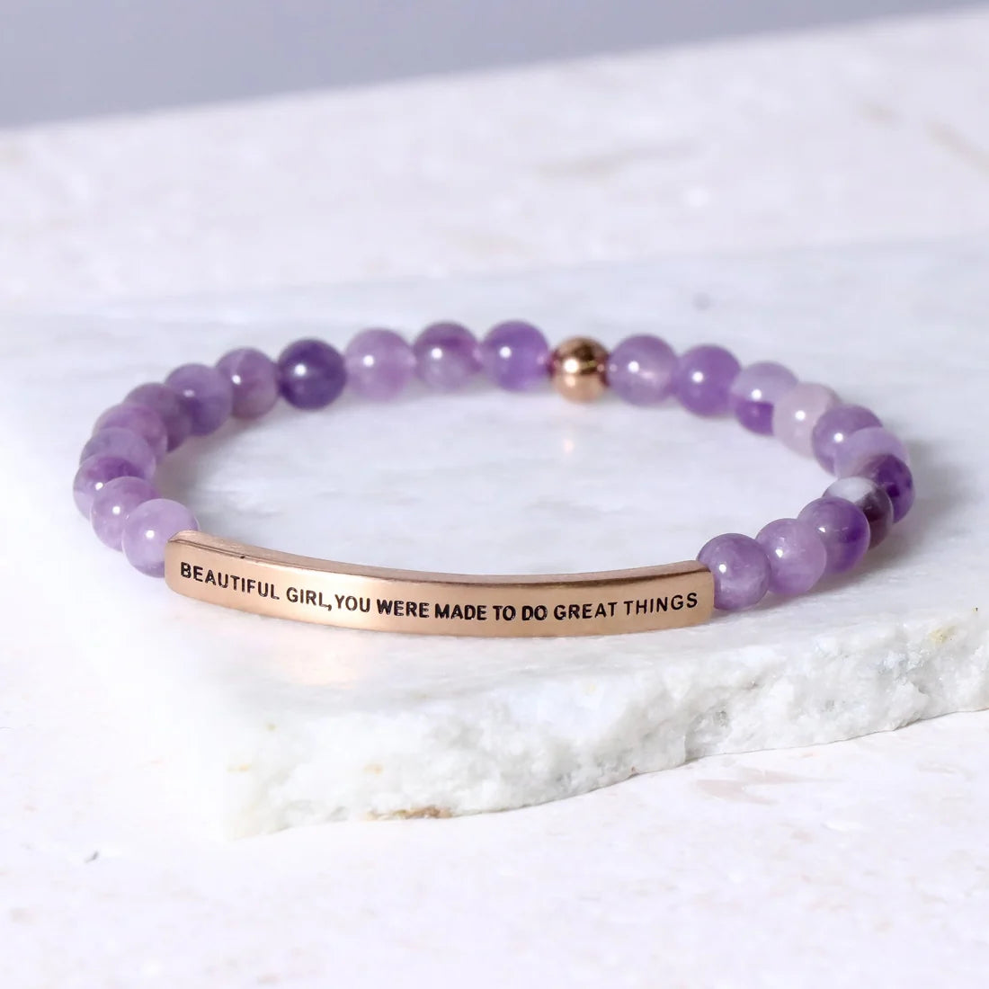 Inspiration Co Beautiful Girl, Great Things Bracelet -Amethyst