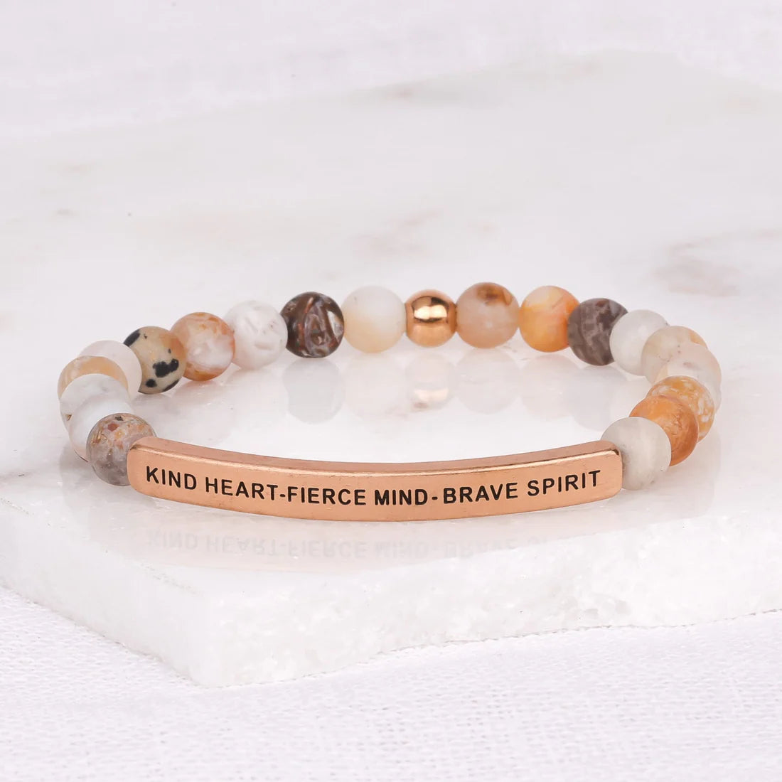 Inspiration Co Kind Heart, Fierce Mind, Brave Spirit Bracelet - Bamboo