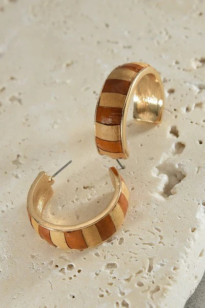 Two Tone Hoop Earrings