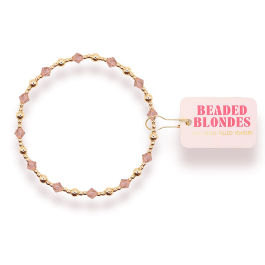 Beaded Blondes Blush Pink June Bracelet