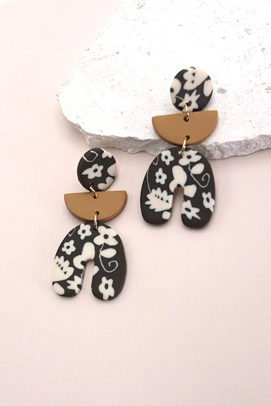 Flower Clay Drop Earrings