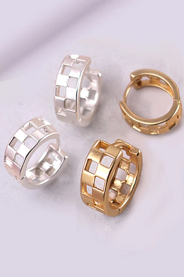 Mini Checker Cutout Earrings