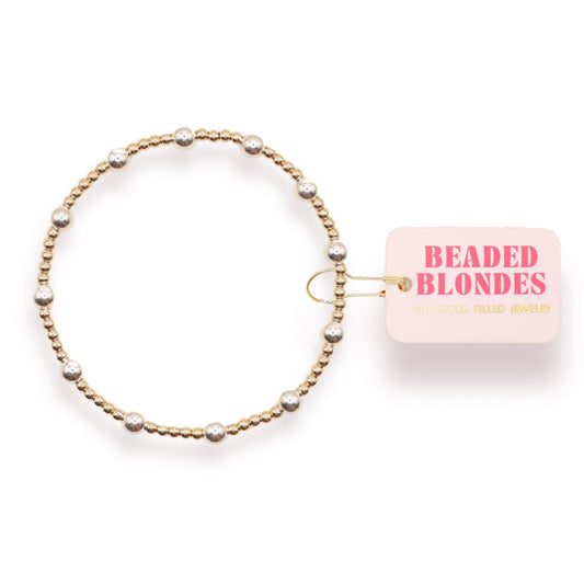 Beaded Blondes Lively Bracelet in Gold With Silver