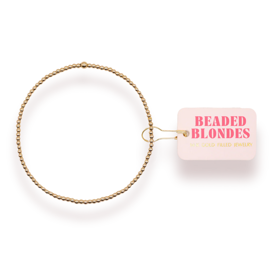 Beaded Blondes 2MM Gold Beaded Bracelet
