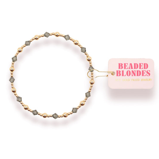 Beaded Blondes Ash Gray June Bracelet