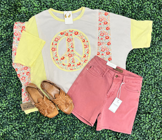 Sunny Peace Patch Top