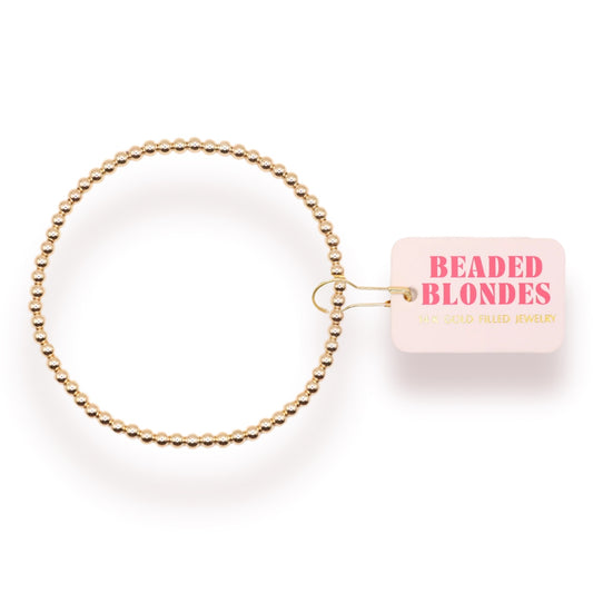 Beaded Blondes 3MM Gold Beaded Bracelet