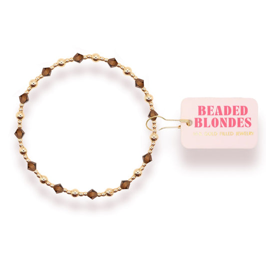 Beaded Blondes Cocoa Brown June Bracelet