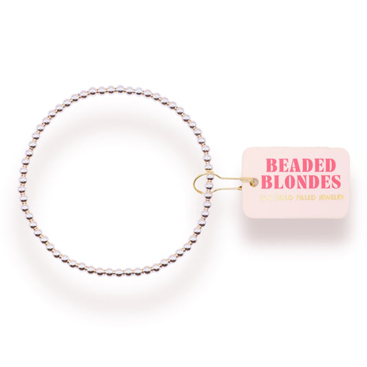Beaded Blondes 3MM Silver Beaded Bracelet