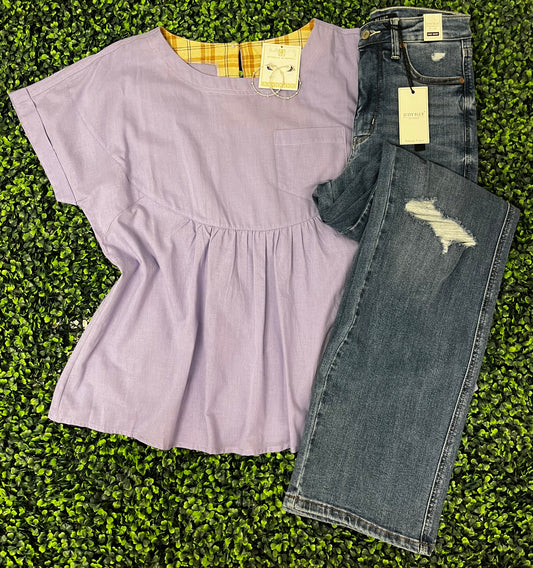 Lavender Babydoll Bre Top