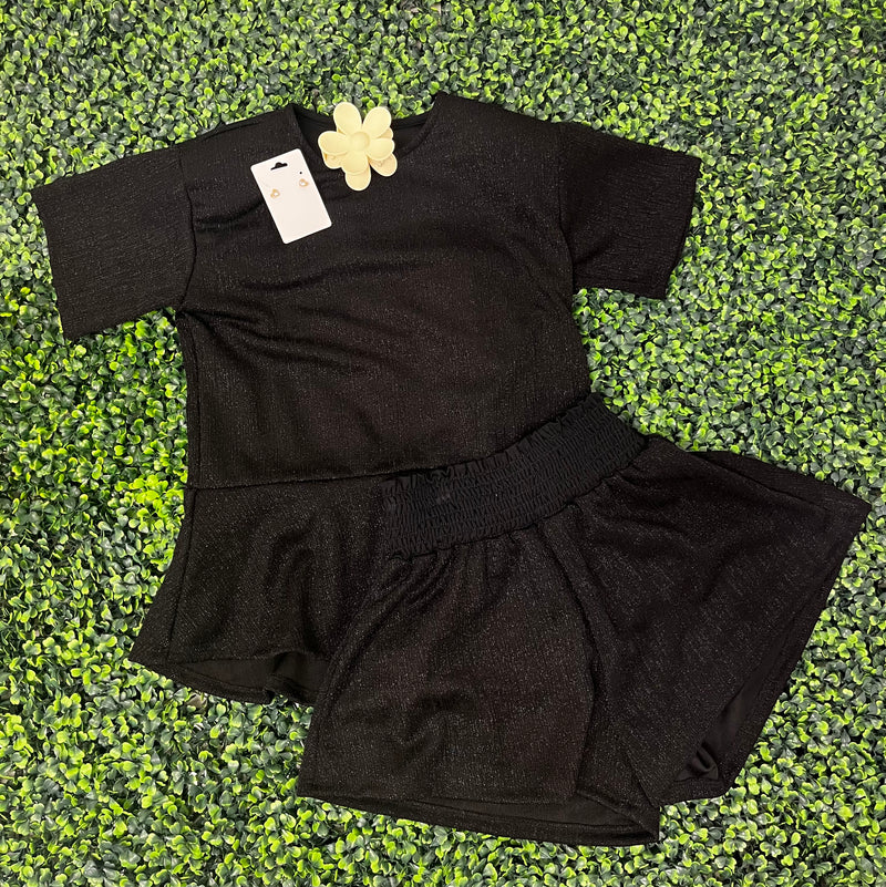 Tween Shimmery Black Shorts