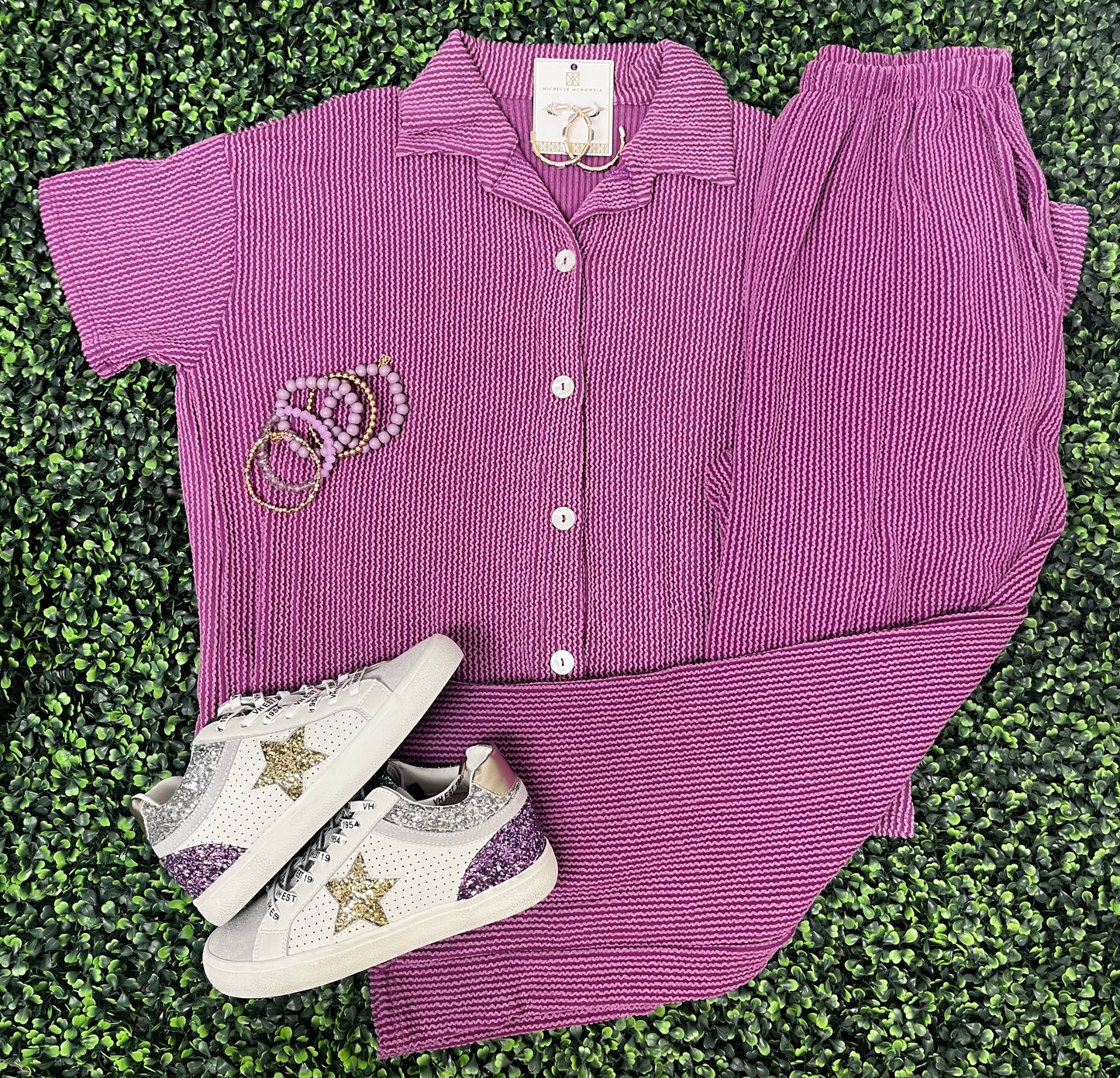 Purple Ribbed Everyday Top