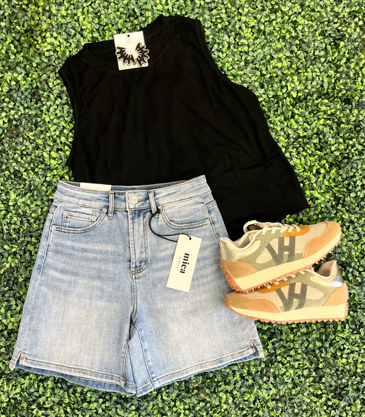 Midnight Ruffle Tank