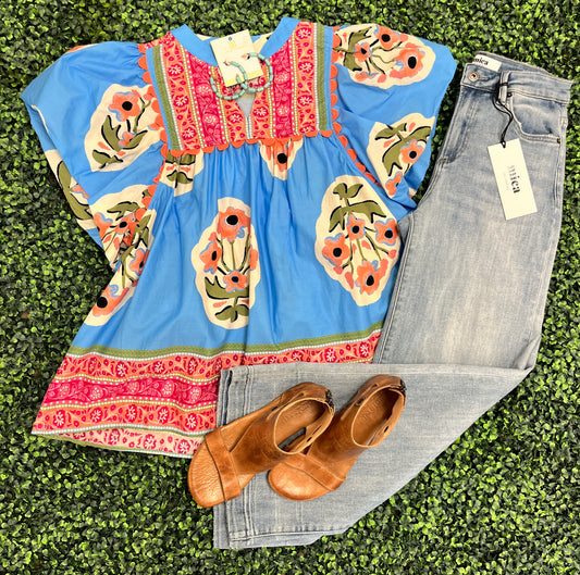 The Blue Bloom Top