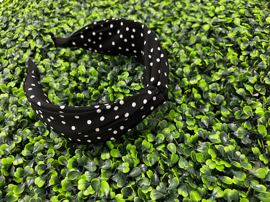 B&W Polka Dot Headband