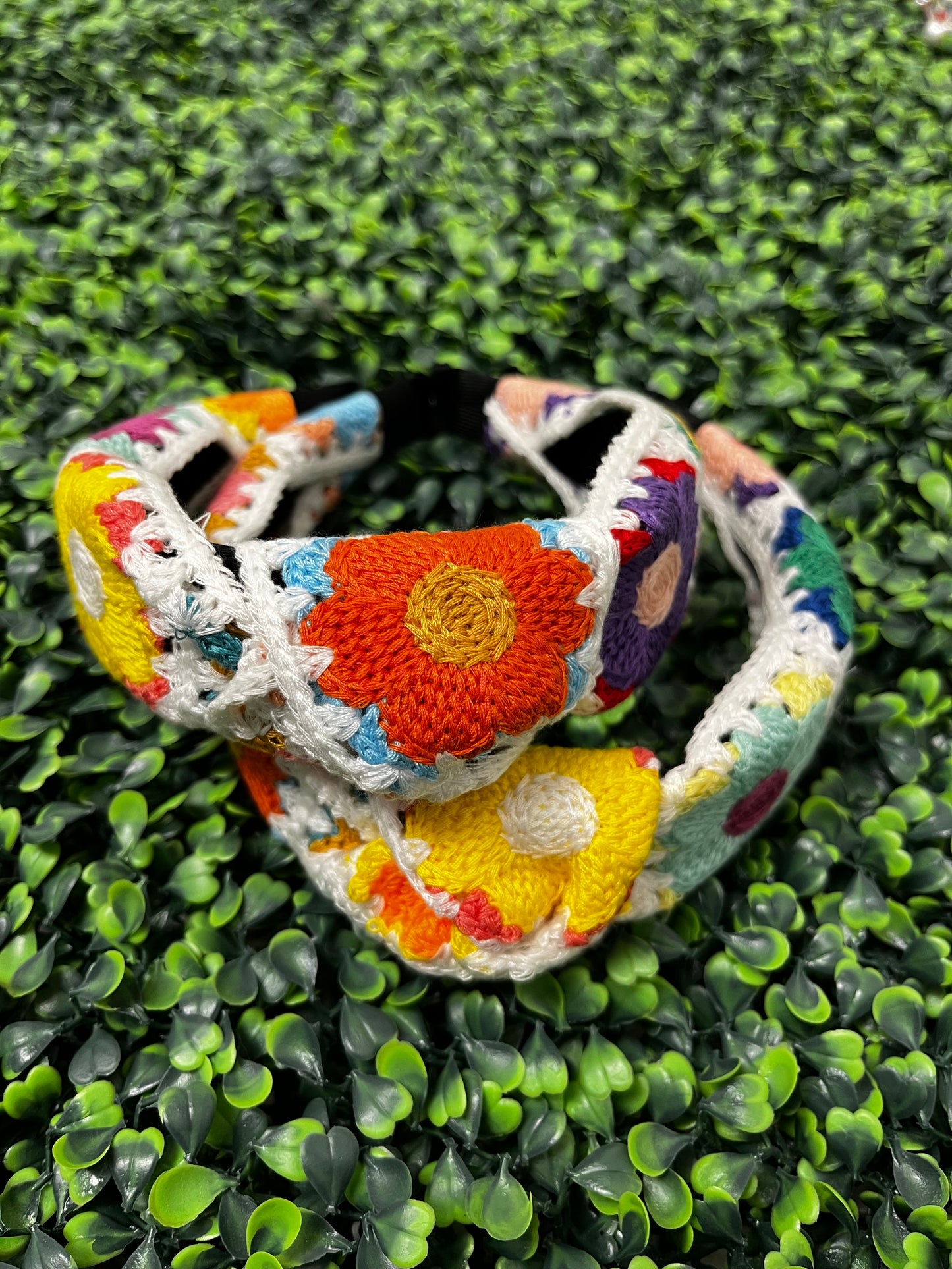 Bright Crochet Floral Headband