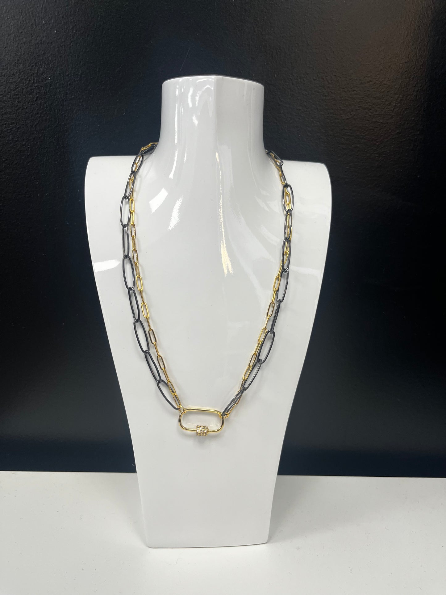 Mixed Metals Paperclip Necklace