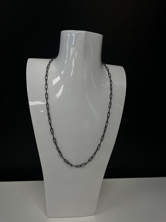 Matte Black Paperclip Necklace