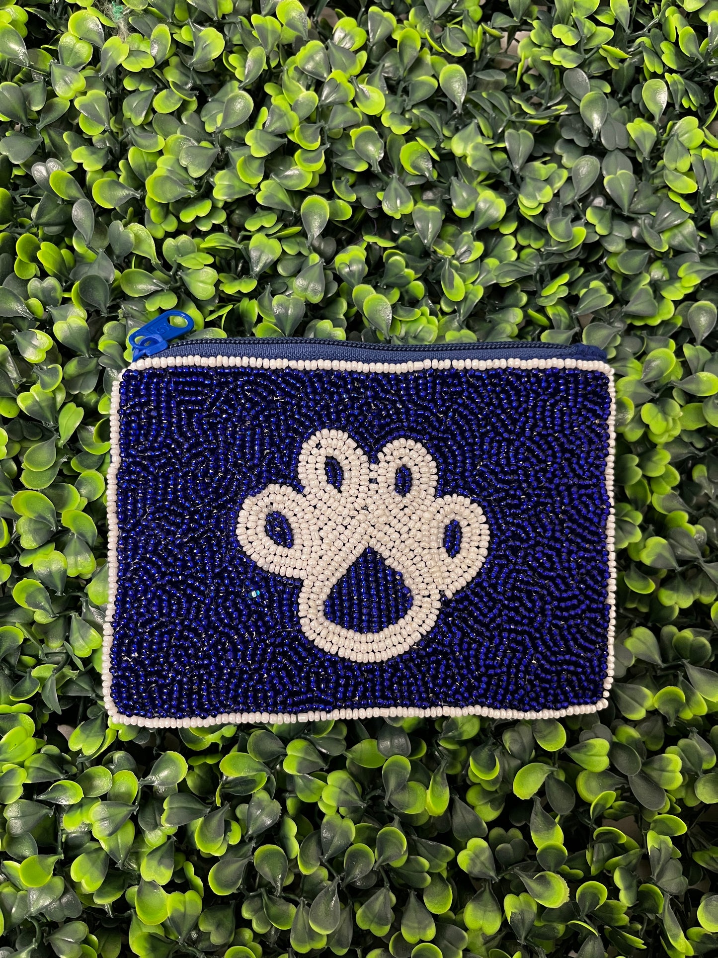 Blue & White Paw Coin Purse