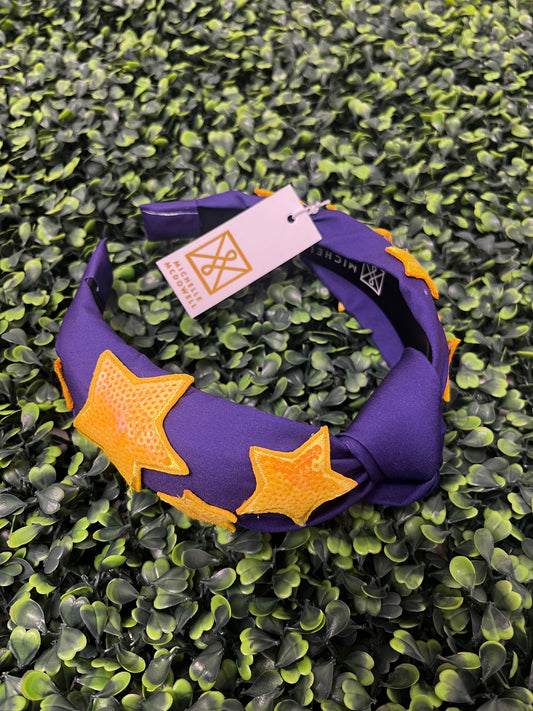 Purple & Gold Star Headband