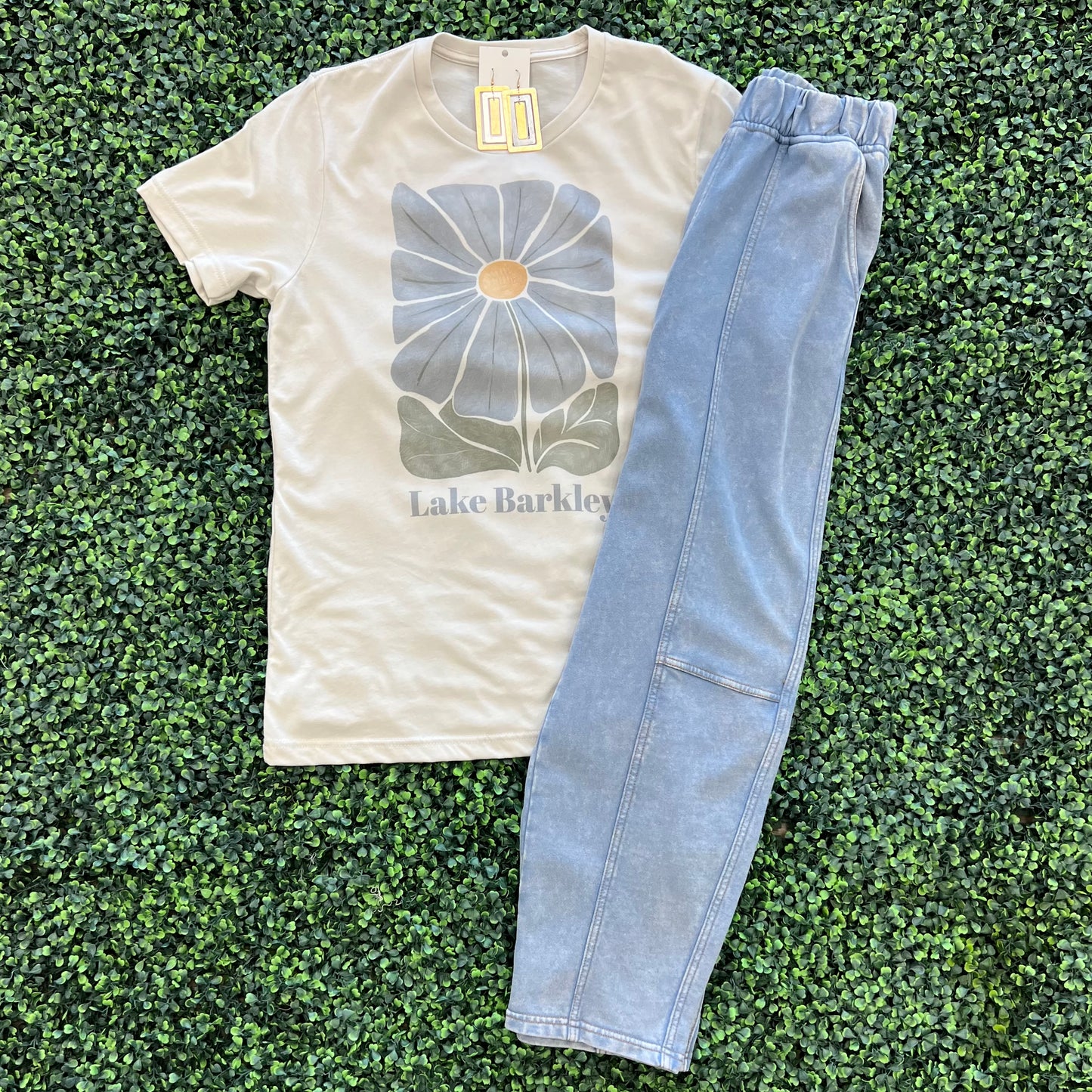 Acid Wash Denim Joggers