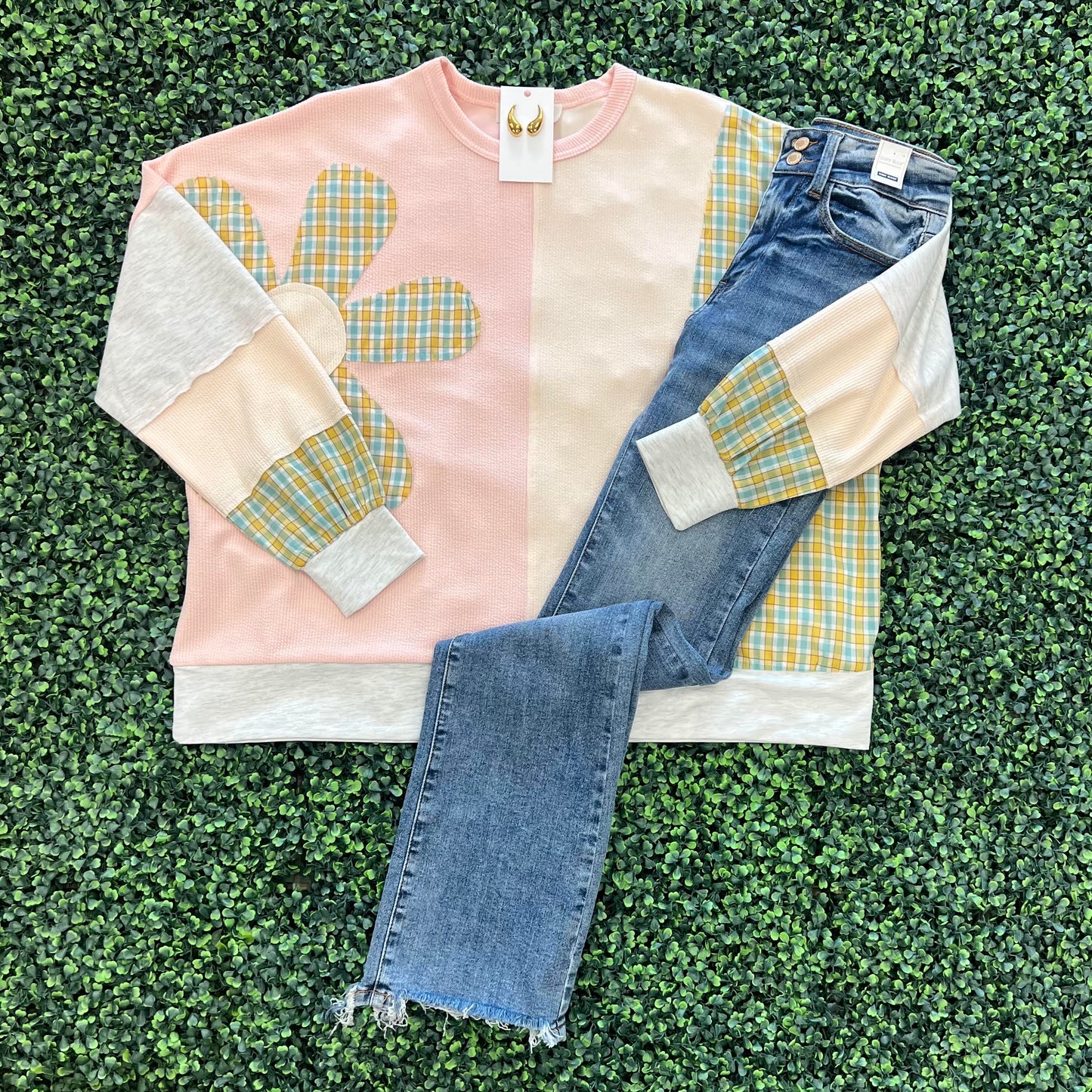 Plaid Flower Power Top