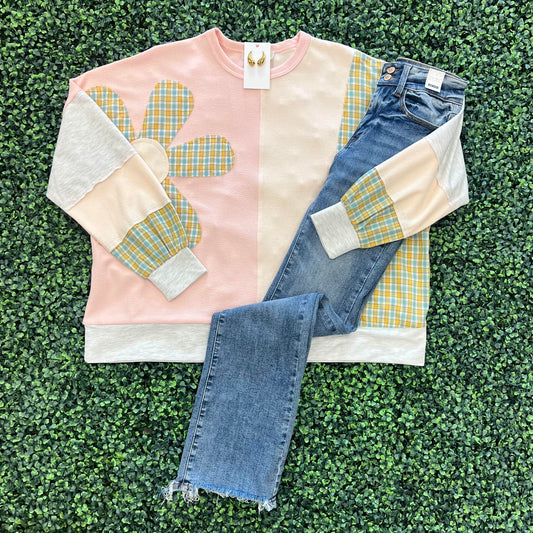 Plaid Flower Power Top