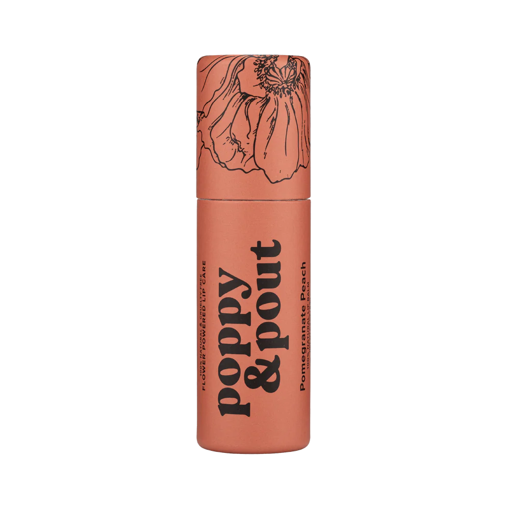 Poppy & Pout Lip Balm : Pomegranate Peach