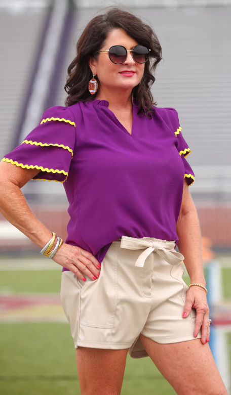 Purple & Gold RicRac Top