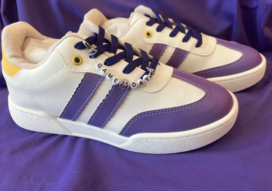 Purple and Gold Sneakers