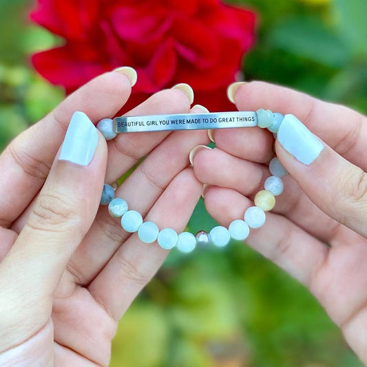 Inspiration Co Beautiful Girl, Great Things Bracelet - Amazonite