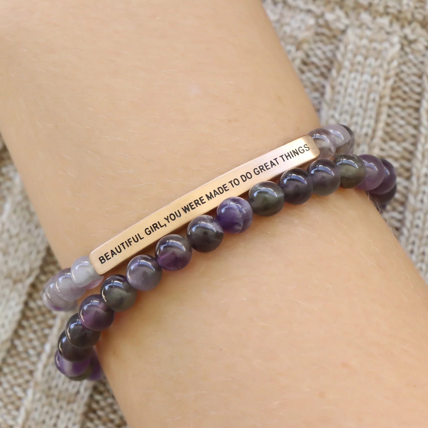 Inspiration Co Beautiful Girl, Great Things Bracelet -Amethyst