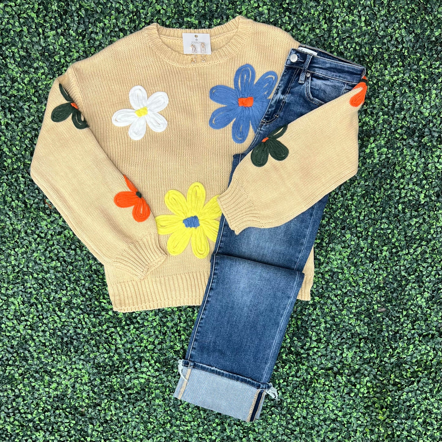 Boho Floral Sweater