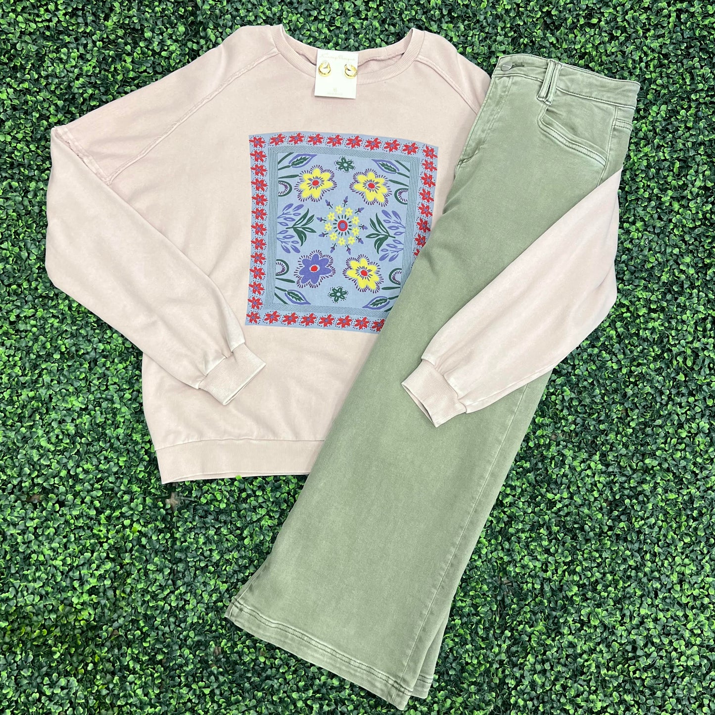 Mica HR Green Cropped Denim
