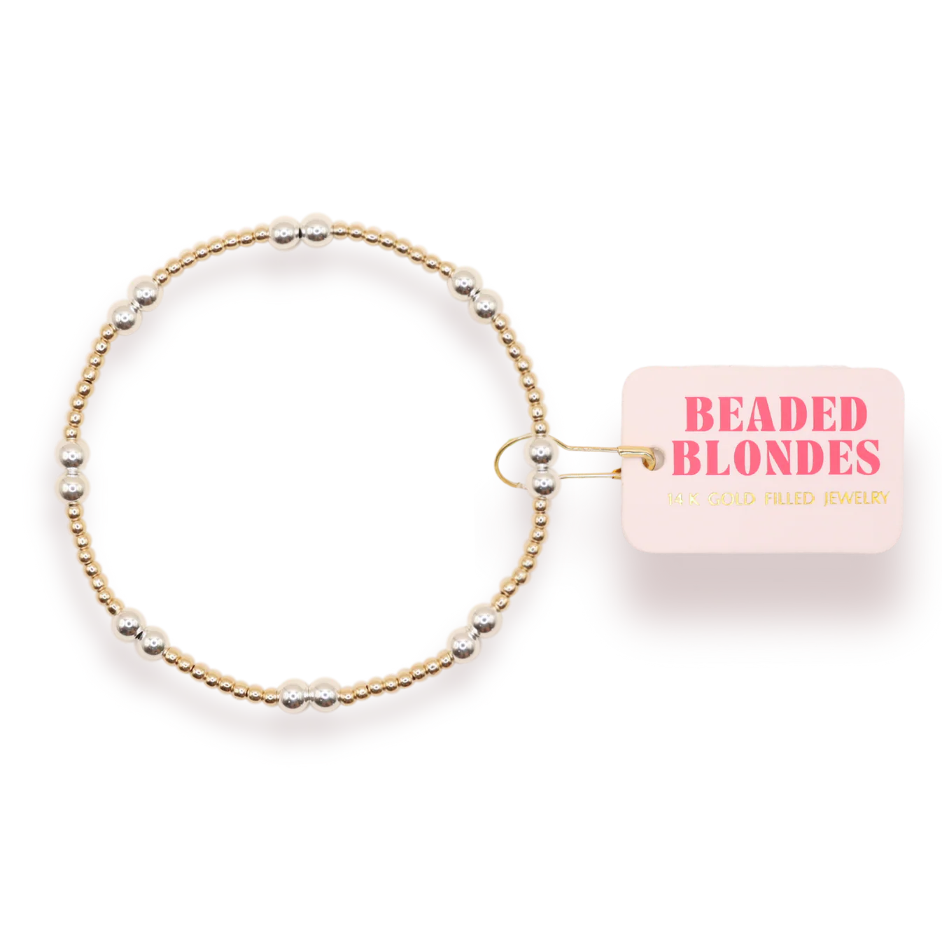 Beaded Blondes Leah Bracelet Extended  Gold with Silver